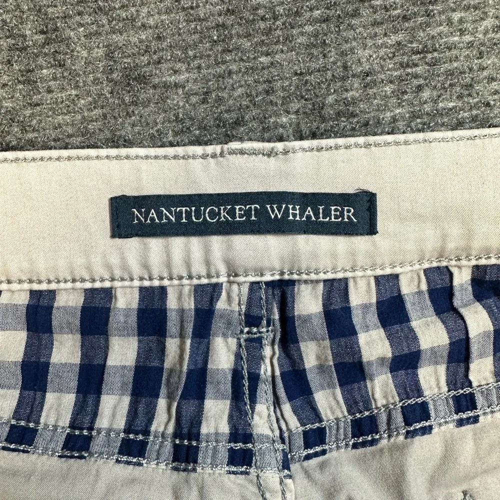 Nantucket Whaler Mens Chino Pants 34x30 Light Gray Stretch Cotton 5-Pocket Slim